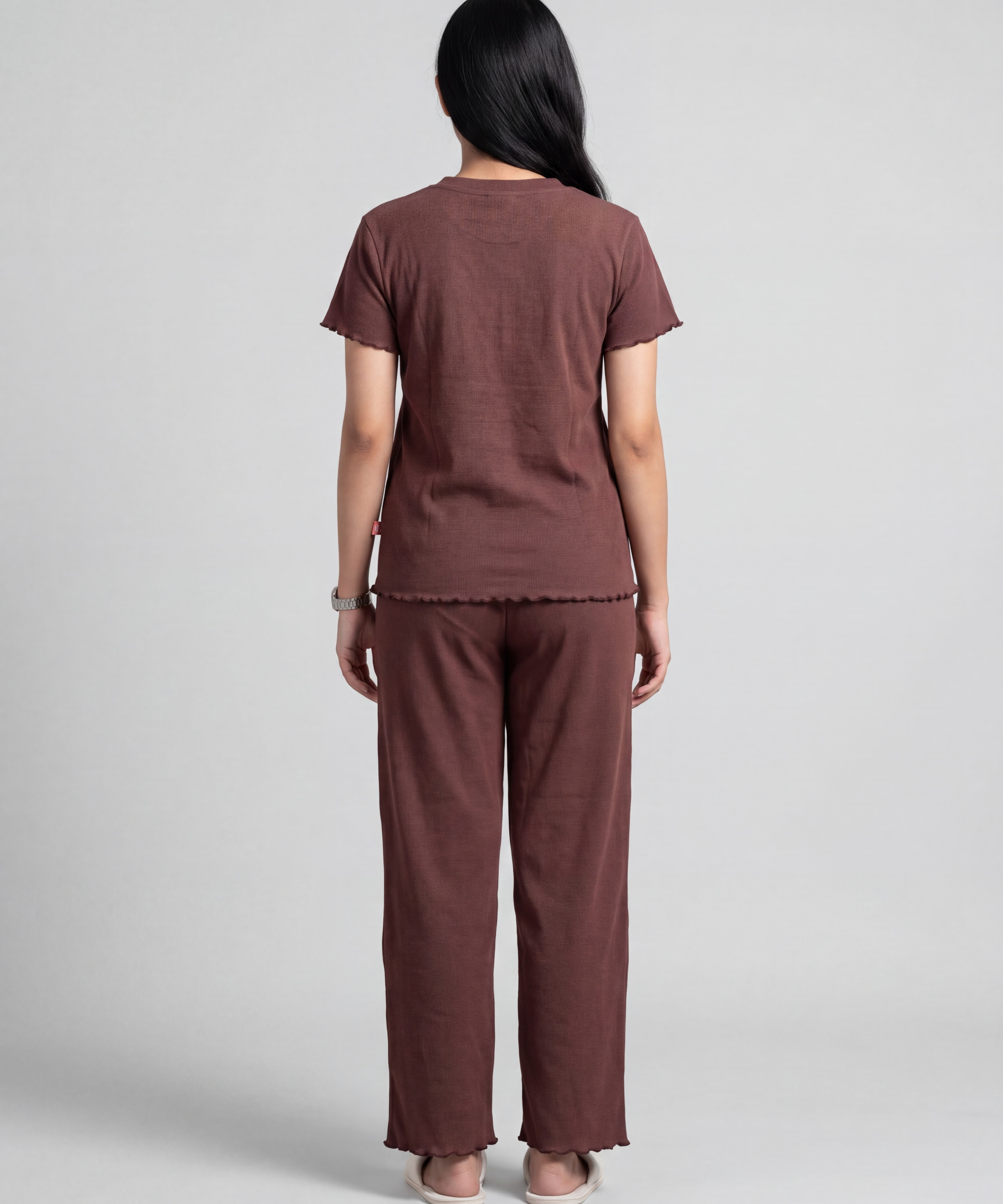 Women’s Premium Waffle Loungewear Set - Maroon