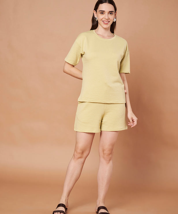 Women’s Mint Green Waffle Knit Co-ord Lounge Set