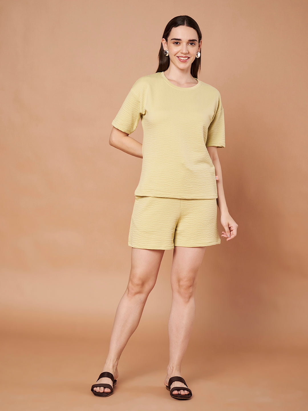 Women’s Mint Green Waffle Knit Co-ord Lounge Set