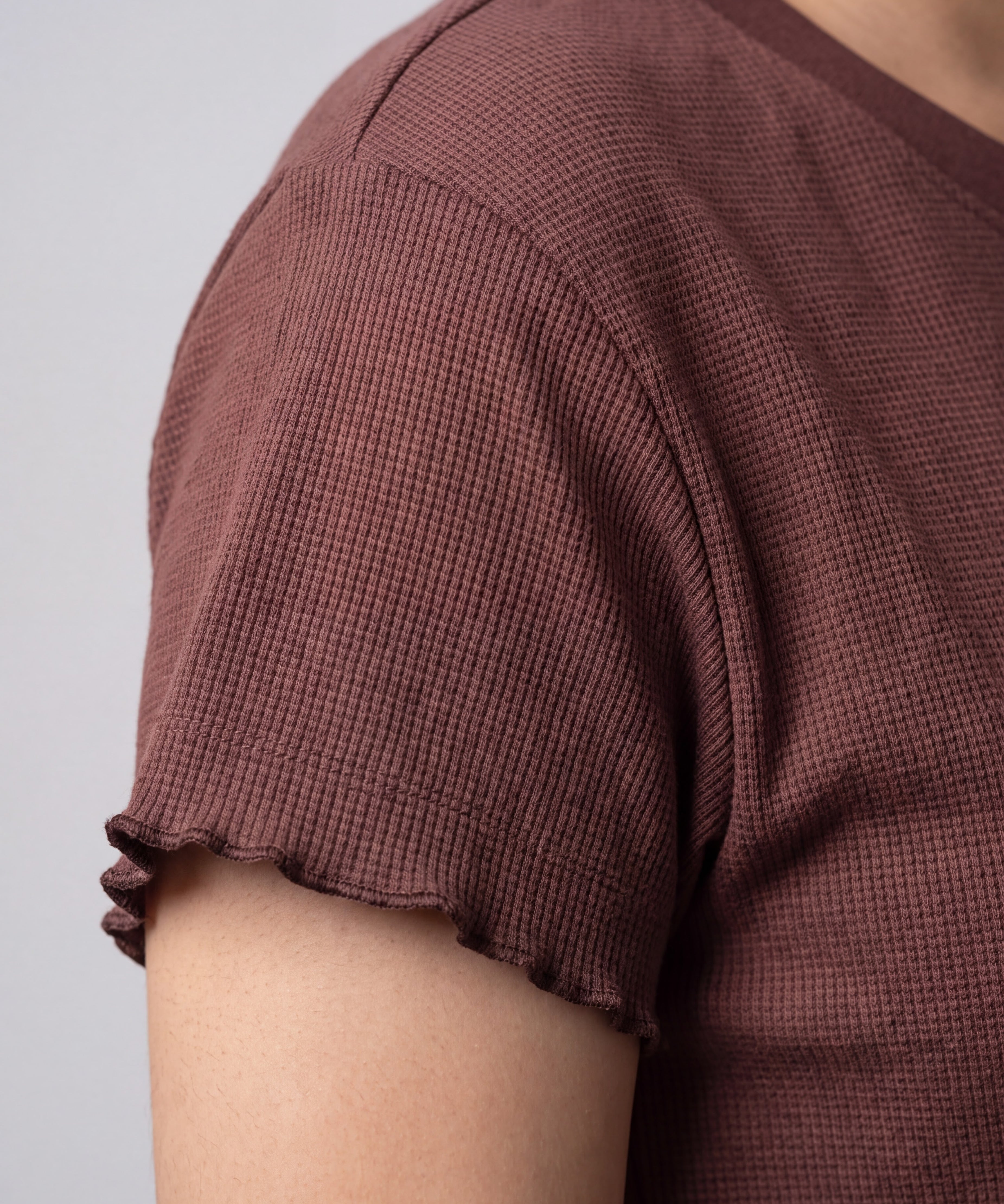 Women’s Premium Waffle Loungewear Set - Maroon