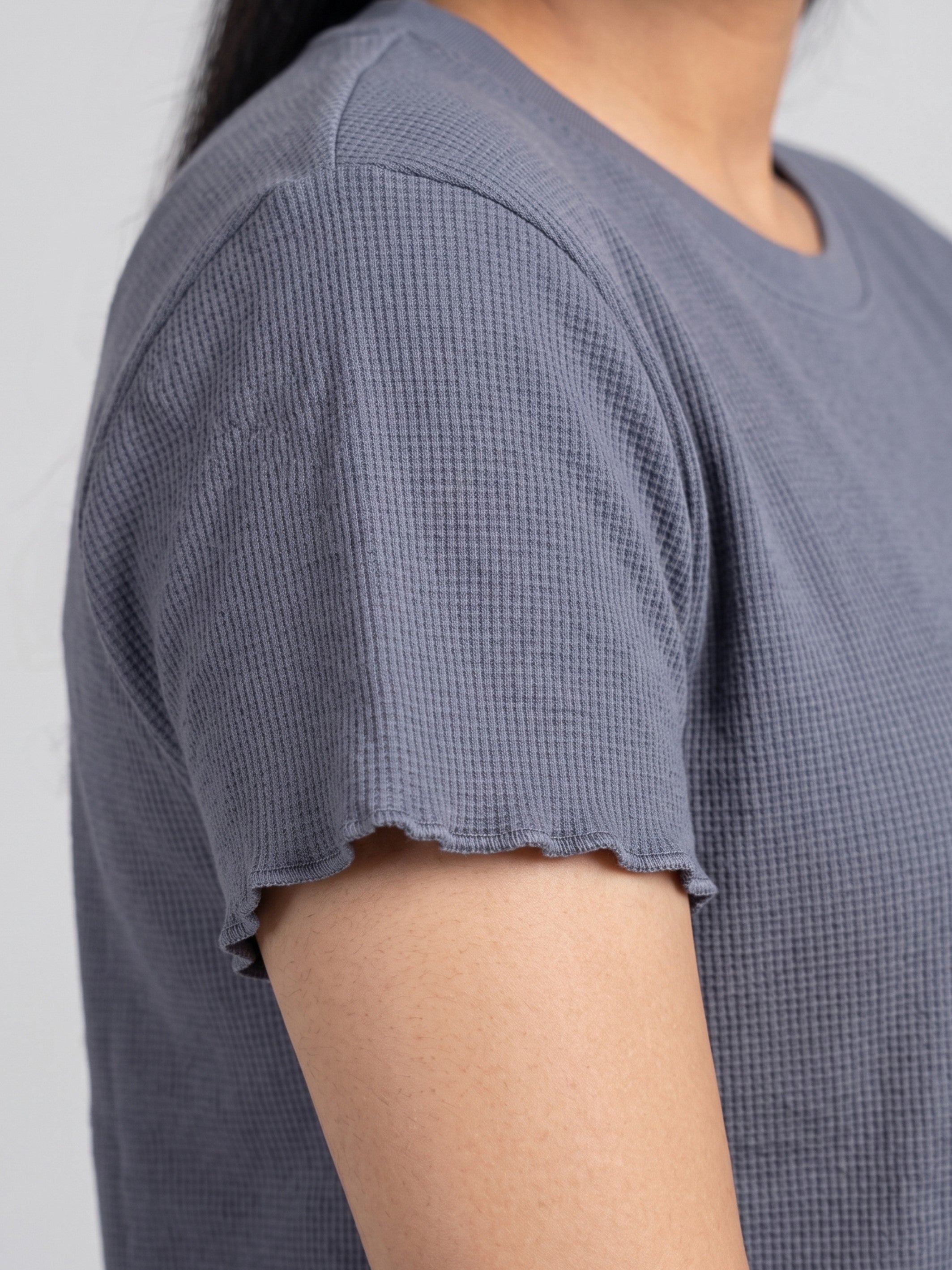 Women’s Premium Waffle Loungewear Set - Dark Grey