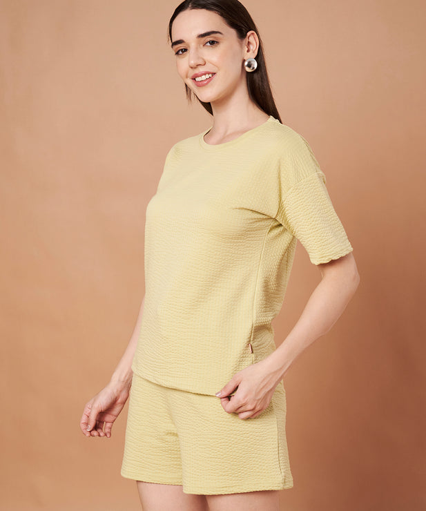 Women’s Mint Green Waffle Knit Co-ord Lounge Set