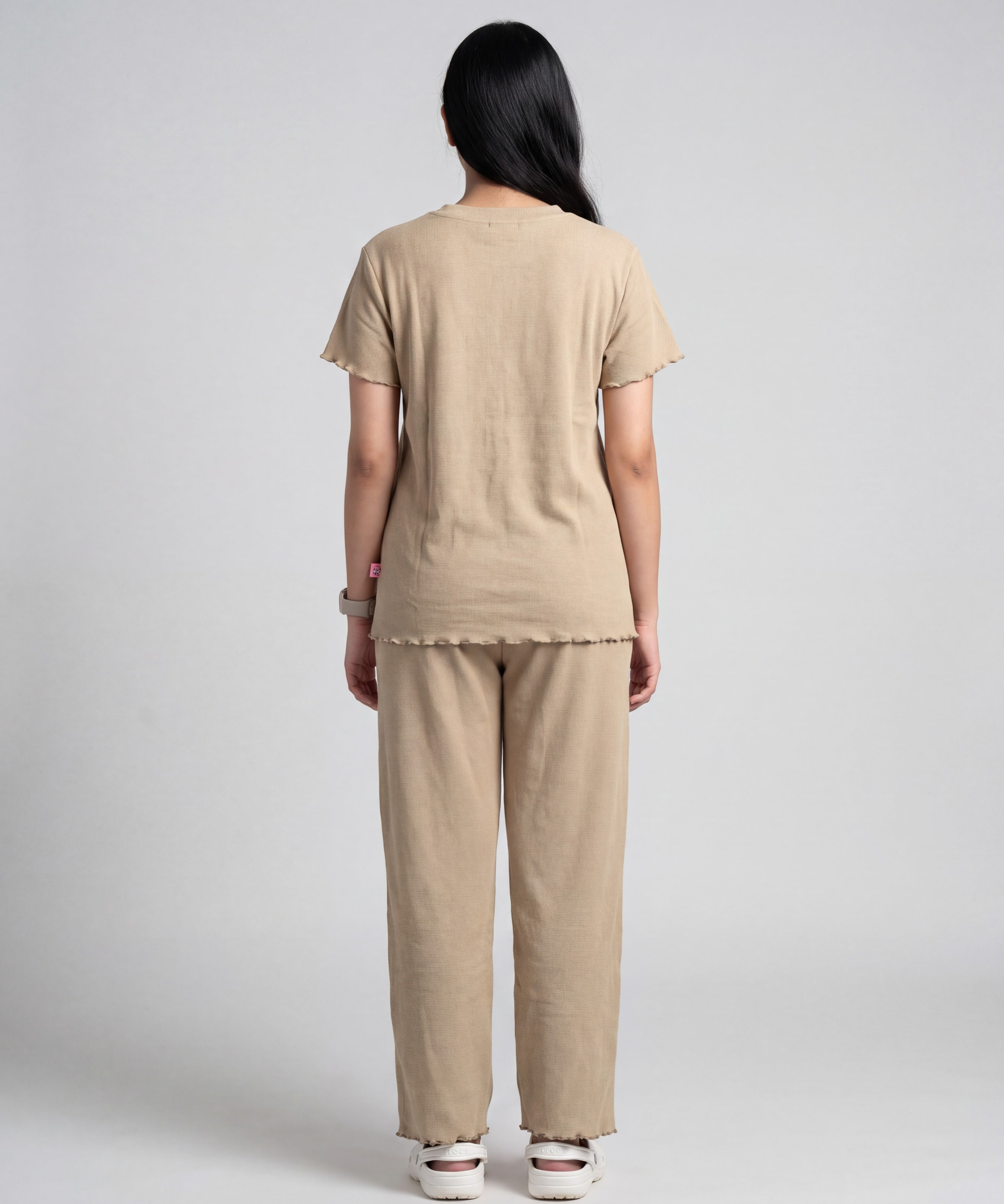 Women’s Premium Waffle Loungewear Set - Beige