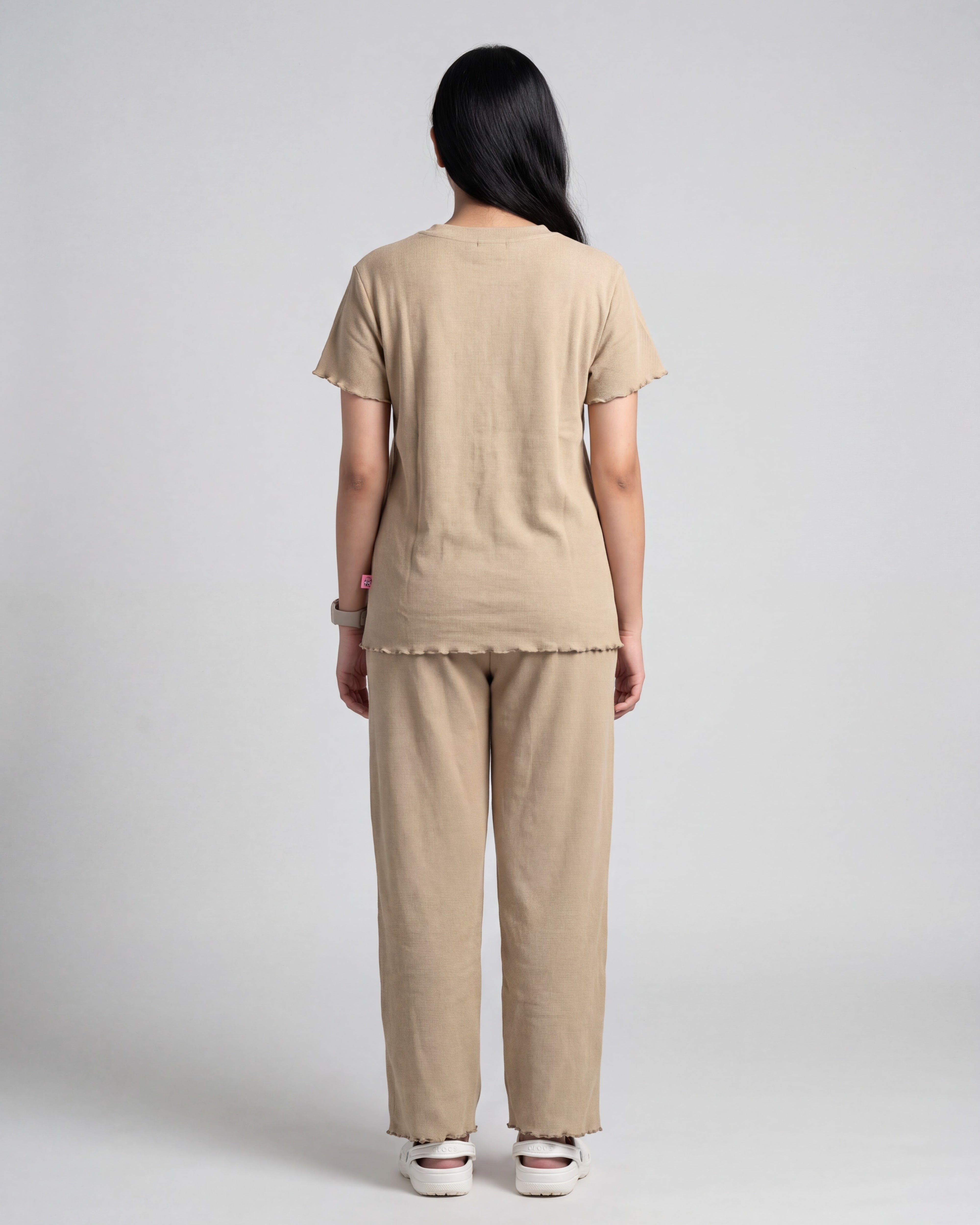 Women’s Premium Waffle Loungewear Set - Beige