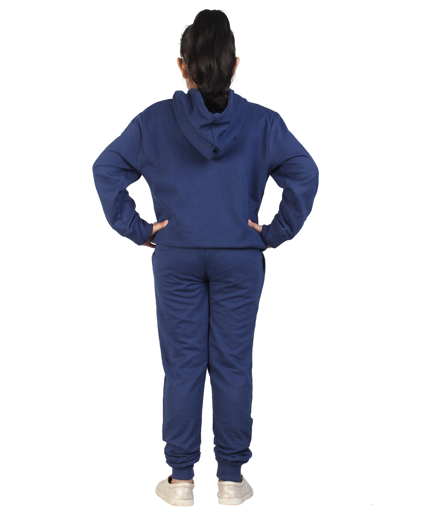 Kids' Navy Blue "Bee Yourself" Hoodie Set - Embrace Individuality in Style