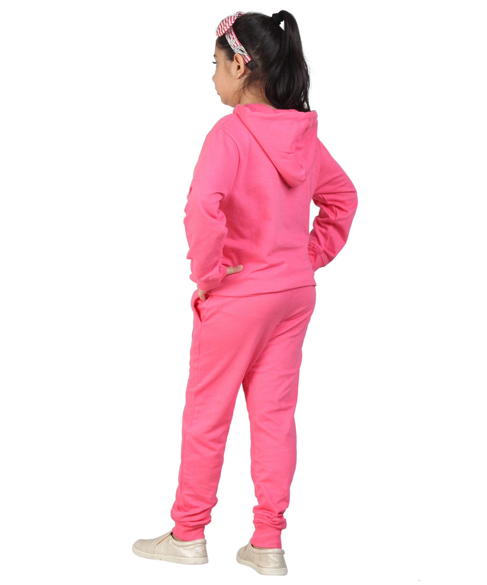 Kids' Hot Pink "Fly High" Hoodie Set - Empower Young Dreams in Style