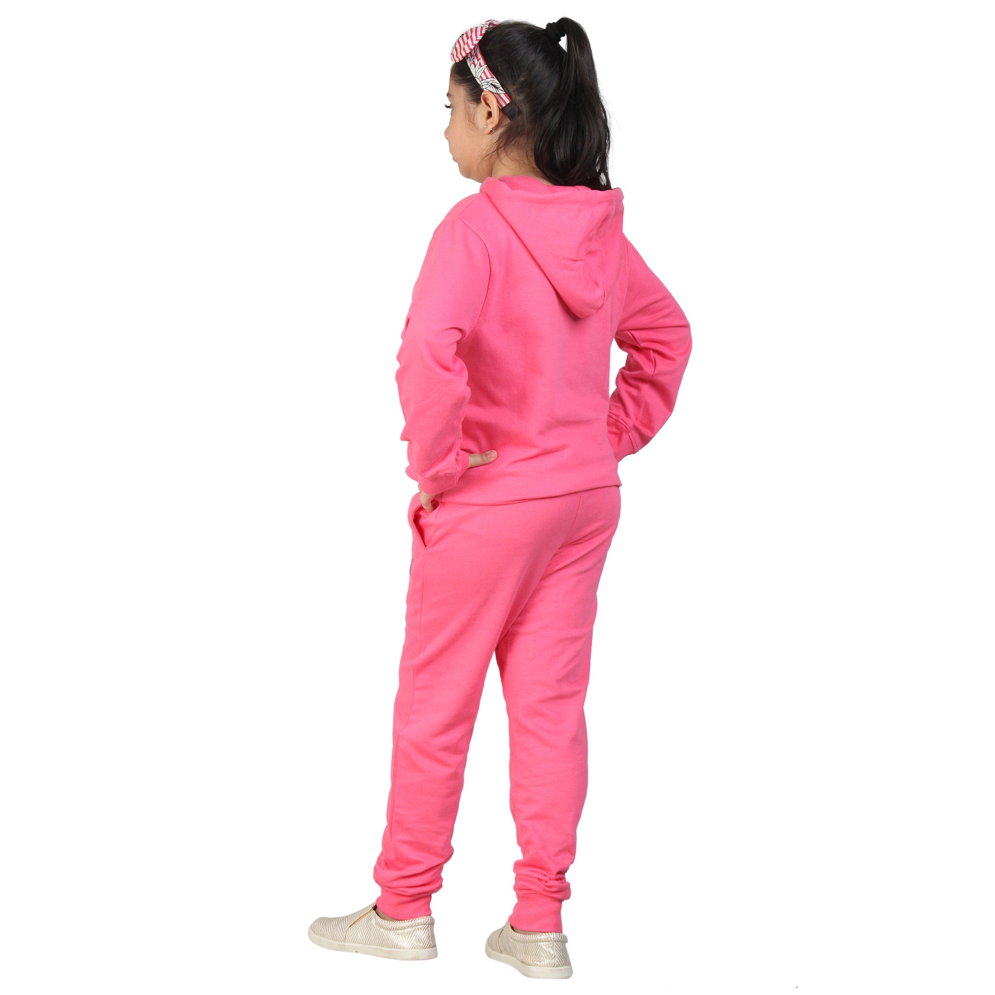 Kids' Hot Pink "Fly High" Hoodie Set - Empower Young Dreams in Style