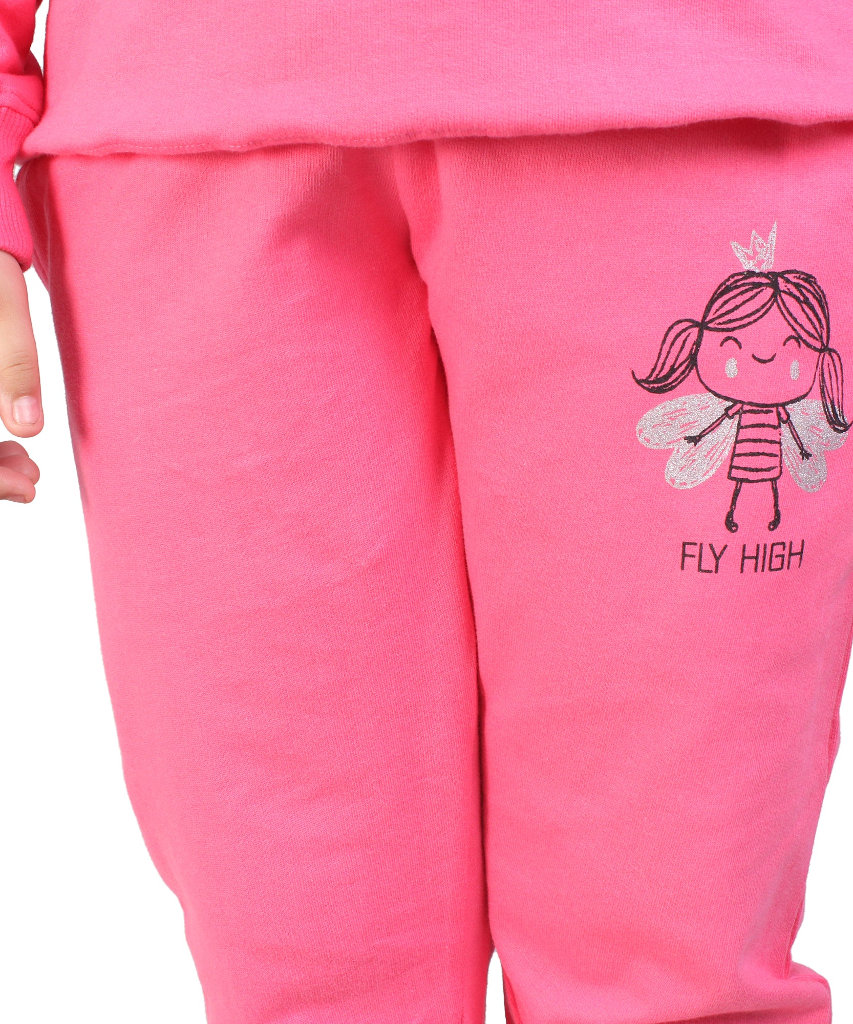 Kids' Hot Pink "Fly High" Hoodie Set - Empower Young Dreams in Style
