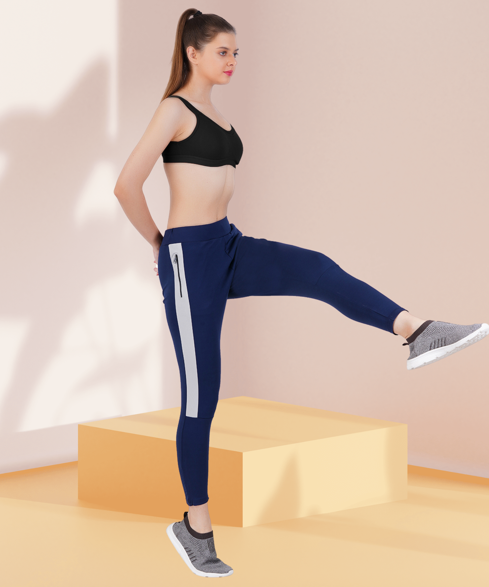 Womens MyFit Athleisure| Slim Fit | All Day Bottoms- Navy Blue