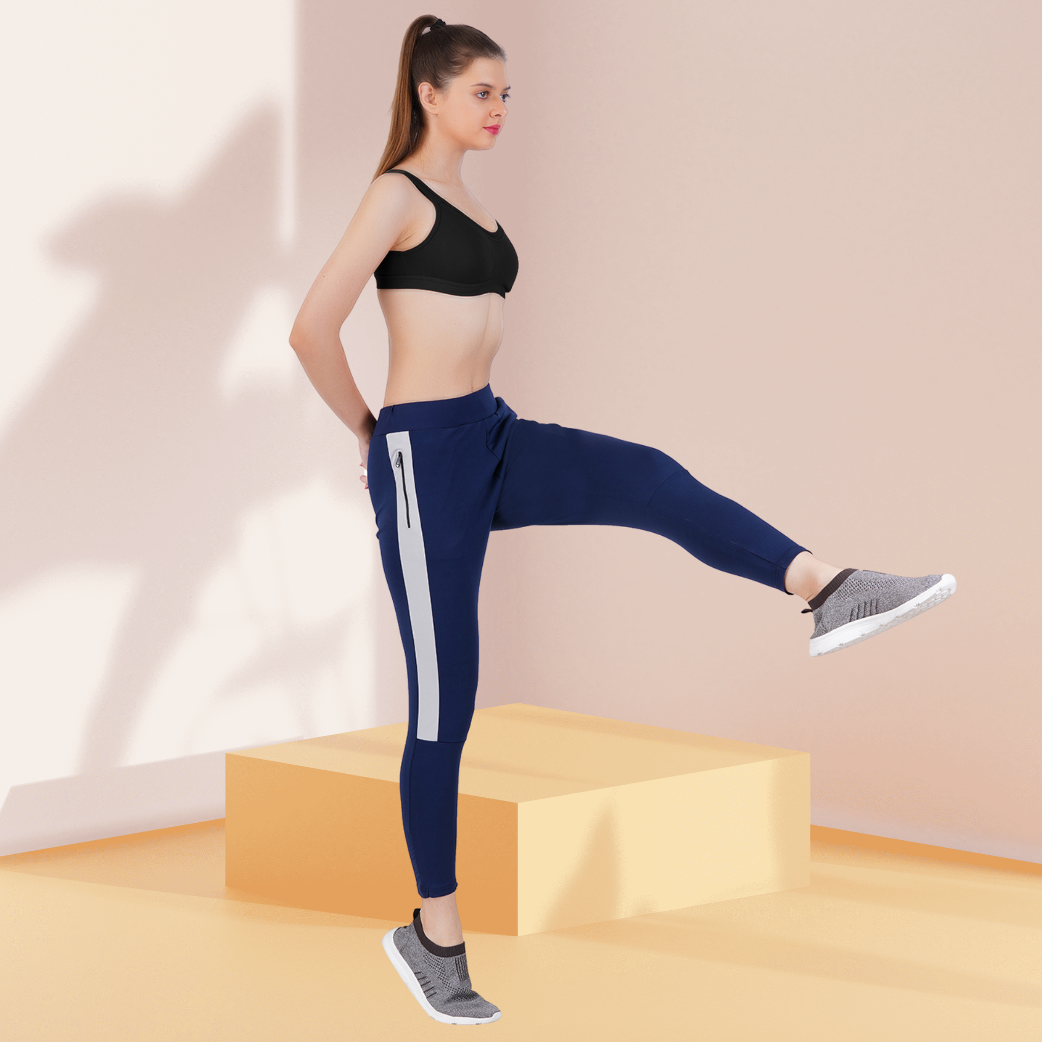 Womens MyFit Athleisure| Slim Fit | All Day Bottoms- Navy Blue