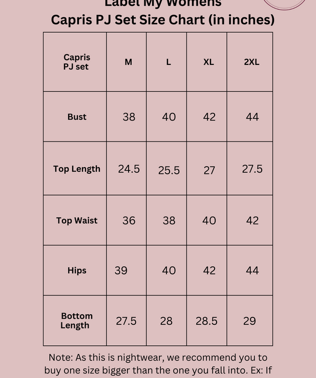 French Pink Floral Womens Nightwear Capri Set