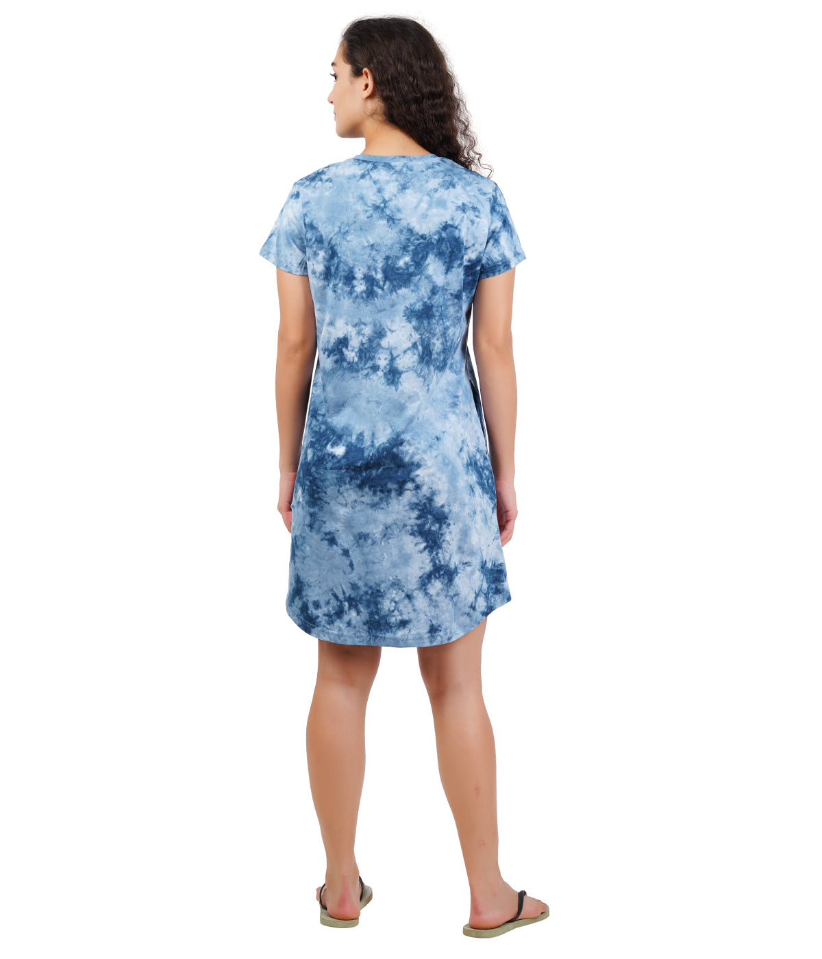 Women's Navy Tie & Dye Sleepdress - Classic & Comfortable Nightwear