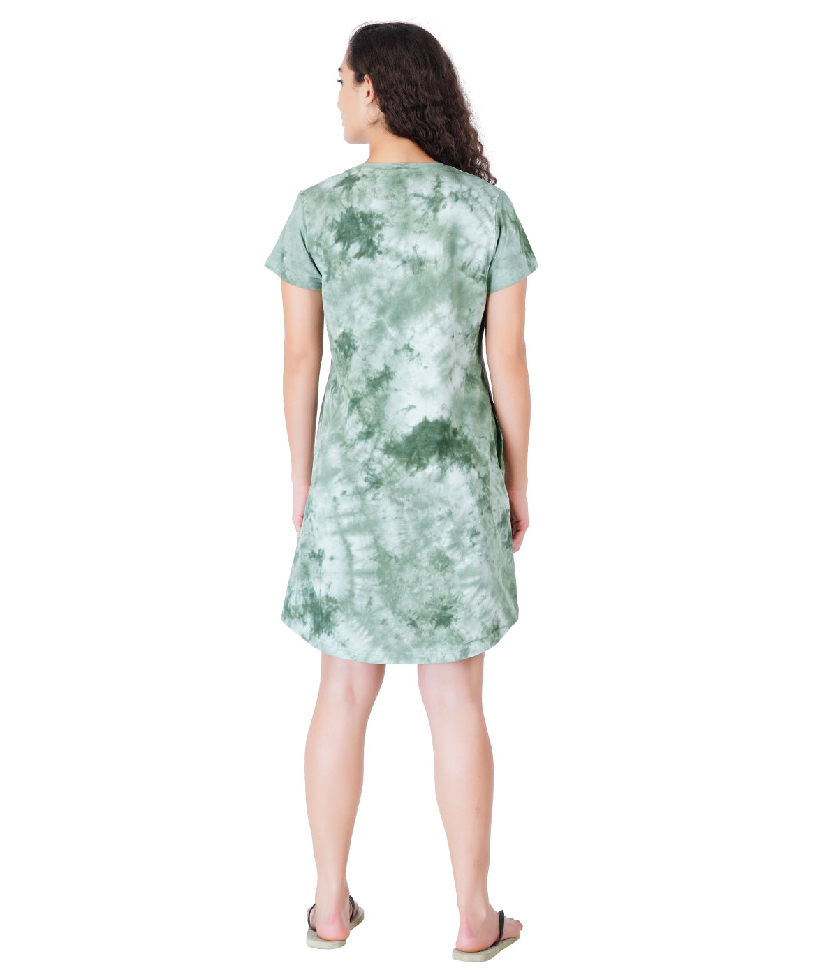 Women's Green Tie & Dye Sleepdress - Fresh & Comfortable Nightwear