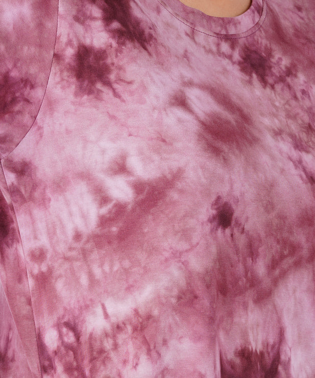 Women's Cherry Wine Tie & Dye Sleepdress - Elegant & Comfortable Nightwear